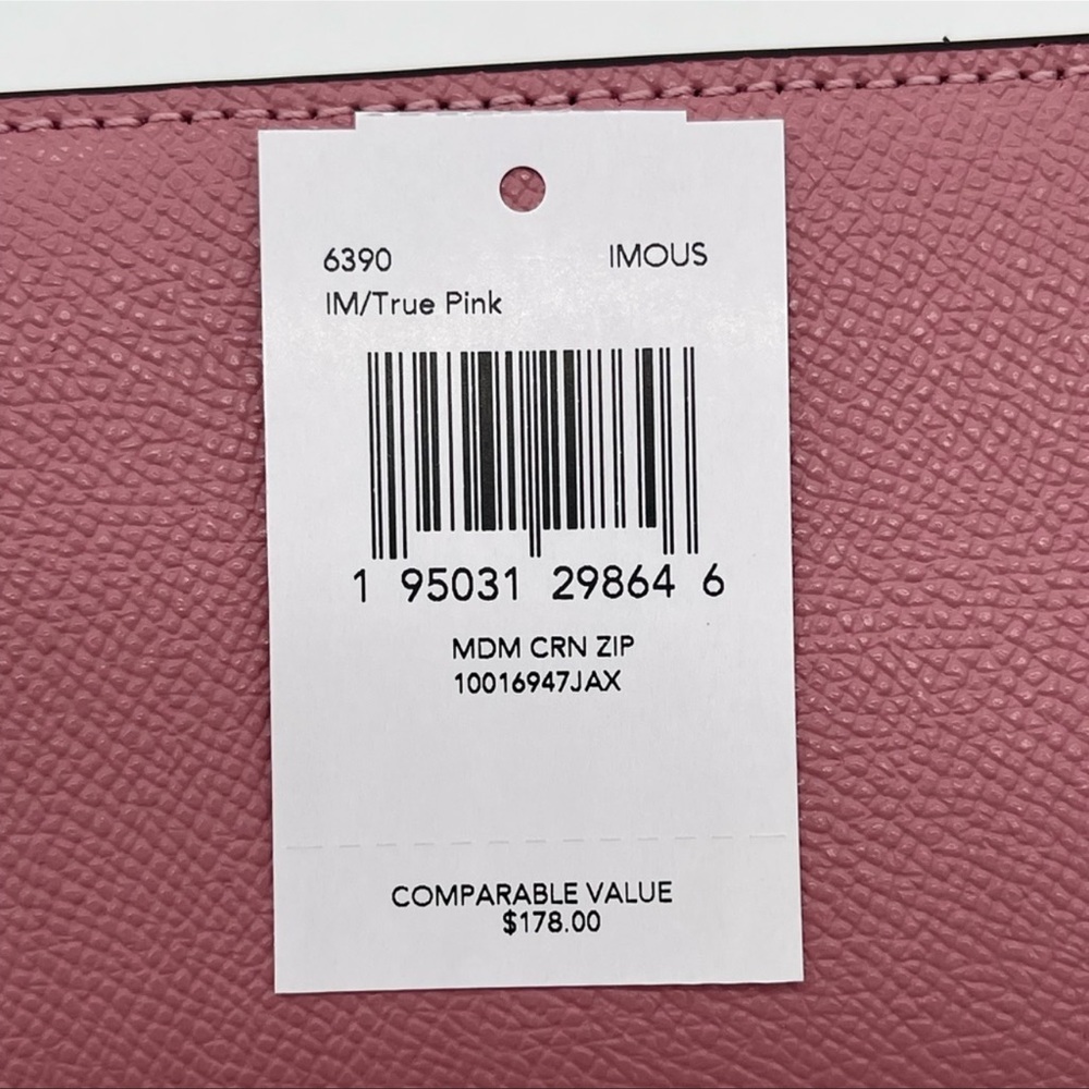 Coach Medium Corner Zip Wallet Leather Pink - Picture 10 of 10